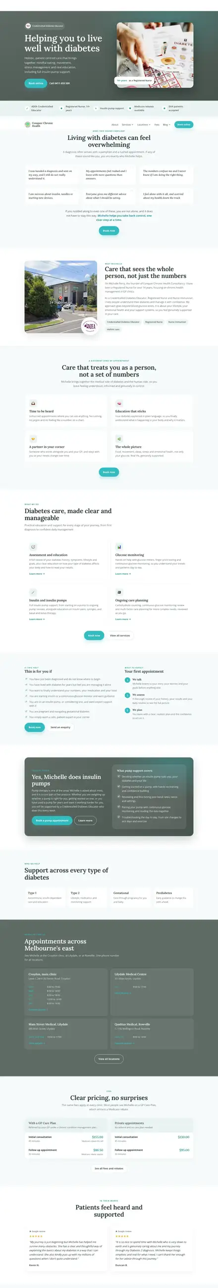 Conquer Chronic Health website, built by Scalus