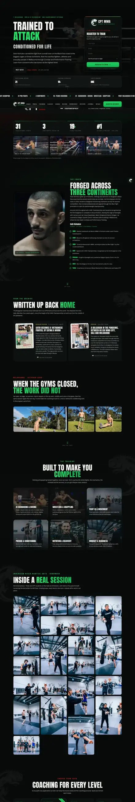 CPT MMA website, built by Scalus