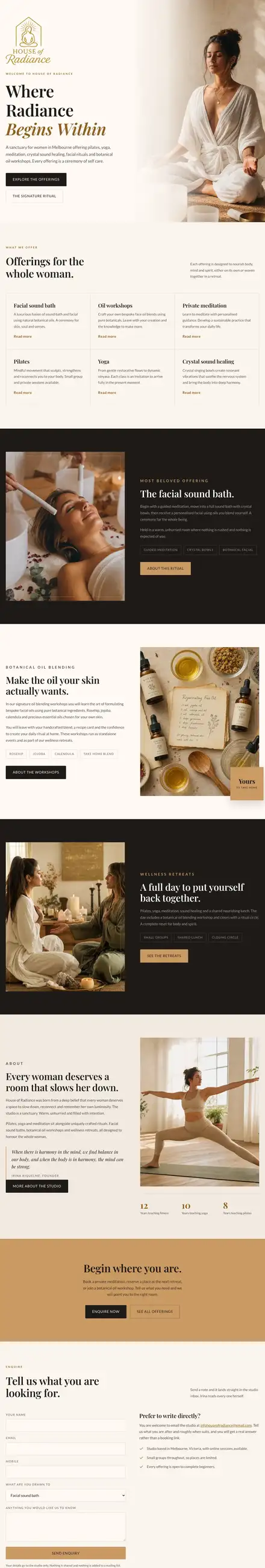 House of Radiance website, built by Scalus