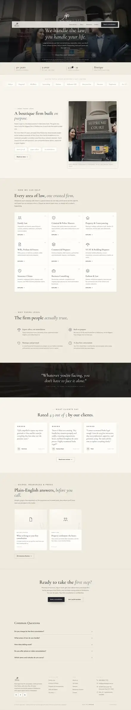 Pasha Legal website, built by Scalus