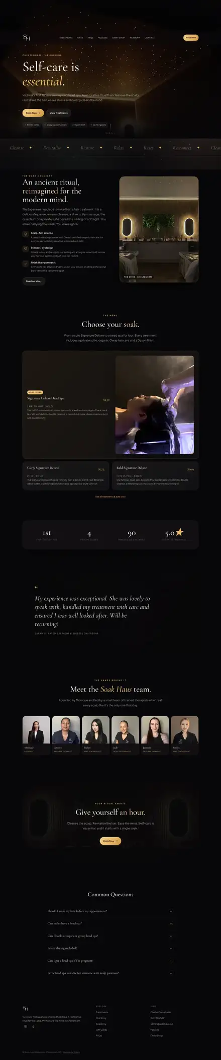 Soak Haus website, built by Scalus